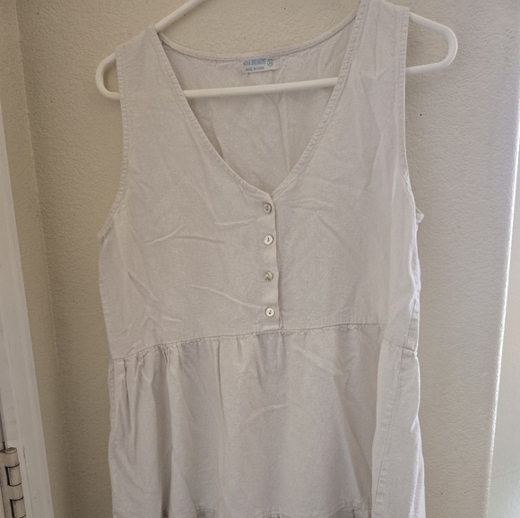 White Sleeveless Peplum Midi Dress - Picture 1 of 5